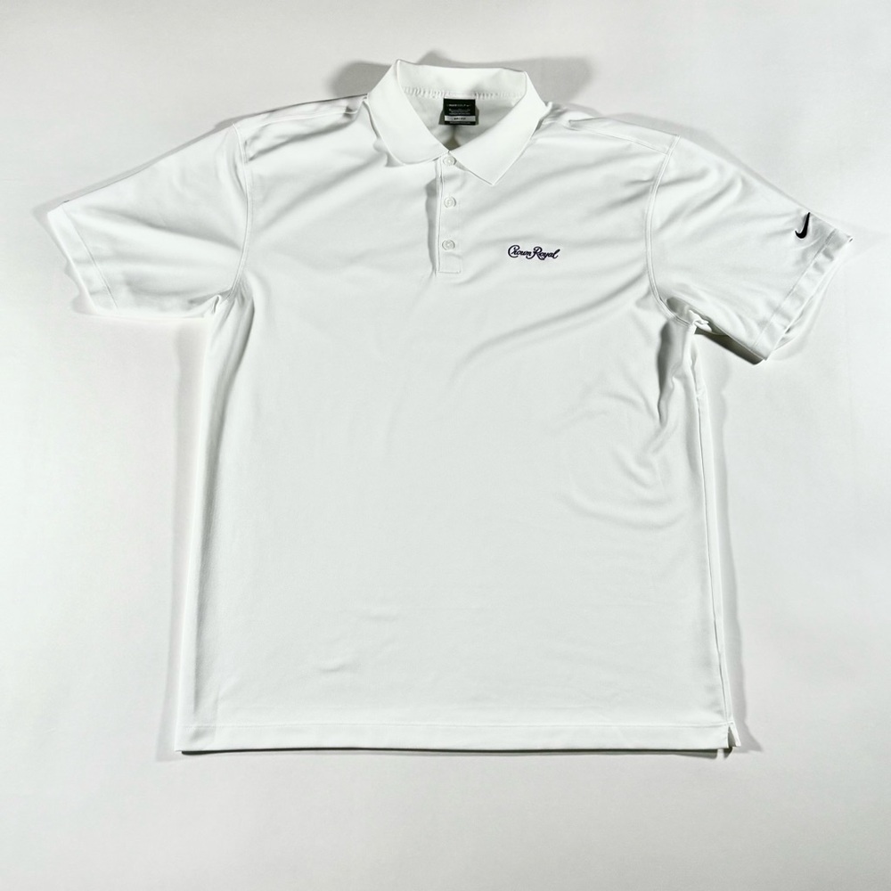Nike Crown Royal Dri-Fit Nike Golf White Polo Shirt Size XL